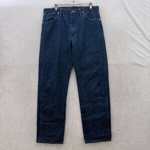 Vintage Wrangler Jeans Men 34x32 Blue Dark Wash Original Straight Leg 13MWZ